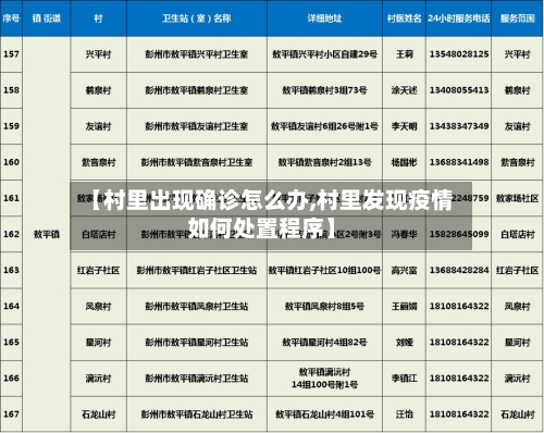 【村里出现确诊怎么办,村里发现疫情如何处置程序】-第2张图片