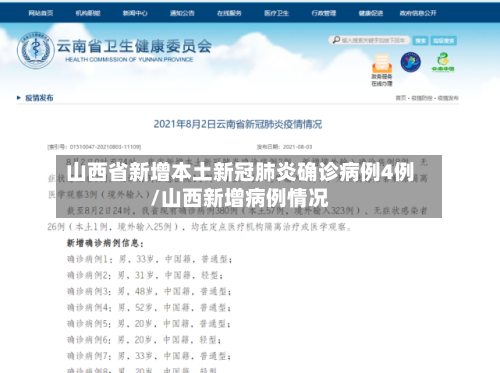 山西省新增本土新冠肺炎确诊病例4例/山西新增病例情况