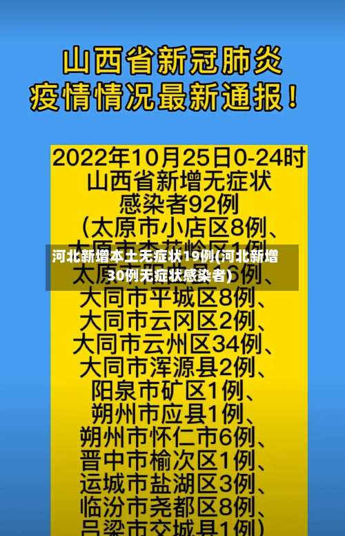 河北新增本土无症状19例(河北新增30例无症状感染者)