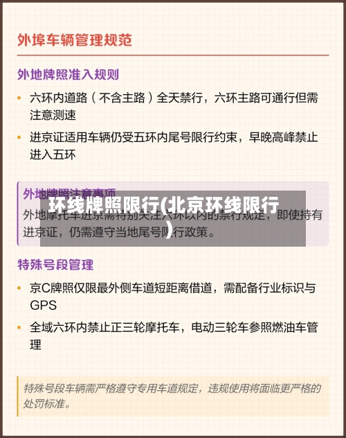 环线牌照限行(北京环线限行)