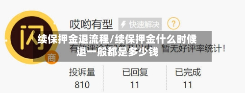 续保押金退流程/续保押金什么时候退一般都是多少钱-第2张图片