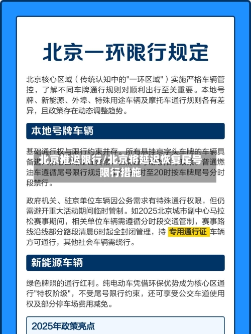 北京推迟限行/北京将延迟恢复尾号限行措施
