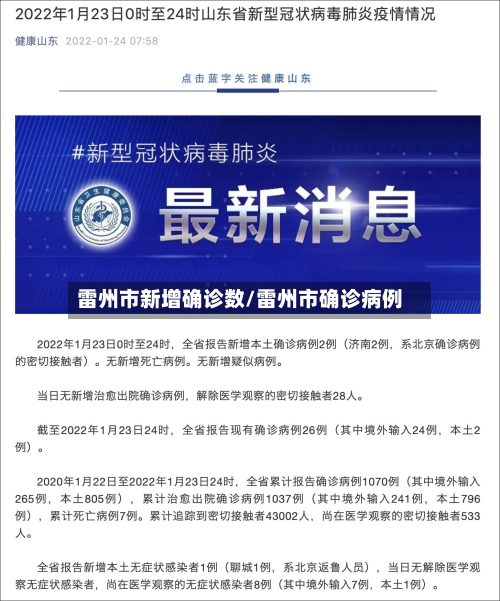 雷州市新增确诊数/雷州市确诊病例