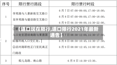 【道口现在限行,道口限行2021年最新通告】-第2张图片