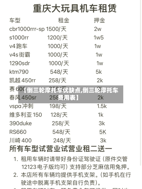 【倒三轮摩托车优缺点,倒三轮摩托车费用表】