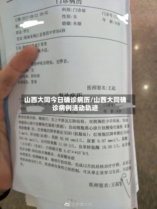 山西大同今日确诊病历/山西大同确诊病例活动轨迹