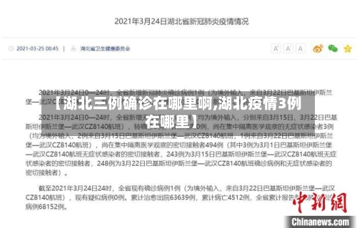 【湖北三例确诊在哪里啊,湖北疫情3例在哪里】