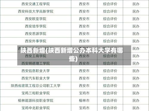 陕西新增(陕西新增公办本科大学有哪些)-第3张图片