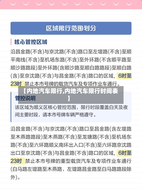 【内地汽车限行,内地汽车限行时间表】