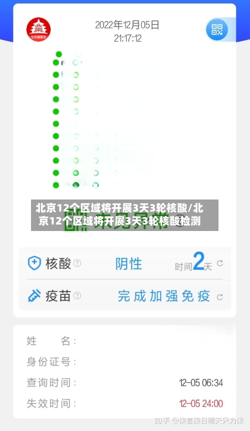 北京12个区域将开展3天3轮核酸/北京12个区域将开展3天3轮核酸检测