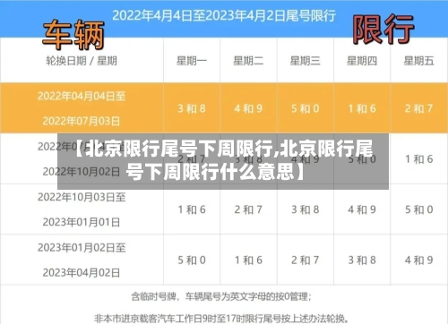 【北京限行尾号下周限行,北京限行尾号下周限行什么意思】