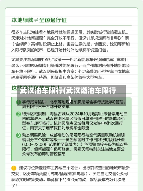 武汉油车限行(武汉燃油车限行)-第2张图片