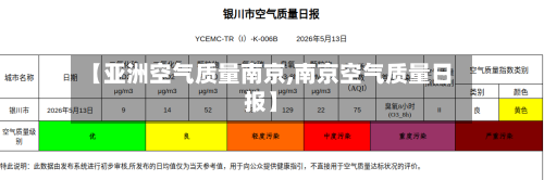 【亚洲空气质量南京,南京空气质量日报】-第2张图片