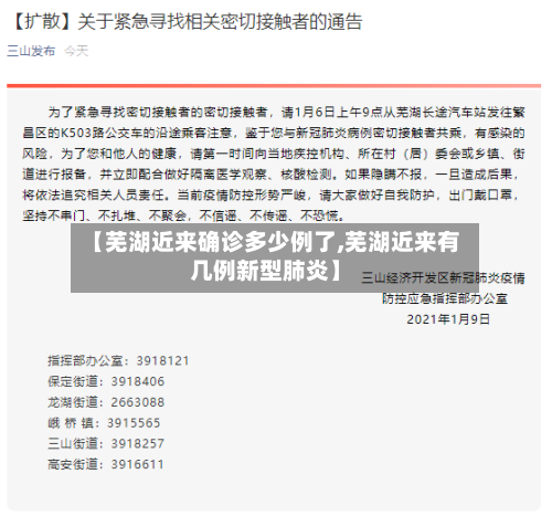 【芜湖近来确诊多少例了,芜湖近来有几例新型肺炎】